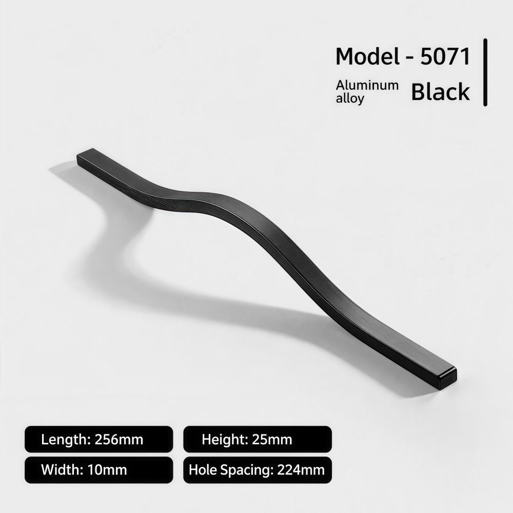 Brushed Cabinet Pull Handle Aluminum Alloy Curved Furniture Handle Wardrobe,Cupboard