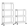 Тележка для хранения, 3-х уровневая мобильная полка-органайзер, большая вместимость, простая установка, регулируемый дизайн, тележка для хранения на колесиках
