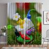 PIKMIN Blackout Curtain for Room 2 Panel Modern Living Room Curtains Halloween Decoration Partition Tulle for Bedroom Shades