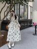 Women's Floral French-Style Slim Long Dress - Autumn/Winter 2022