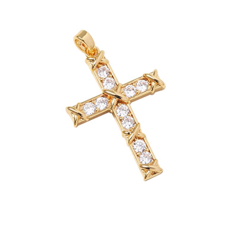 Панк Стиль Медная Циркониевая Подвеска Крест