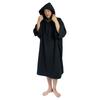 Пончо для серфинга с капюшоном для мужчин и женщин из ткани Imabari, защитное полотенце для переодевания, защита от холода, средние рукава, хлопок 100% (JP, Алфавит, L, Черный)