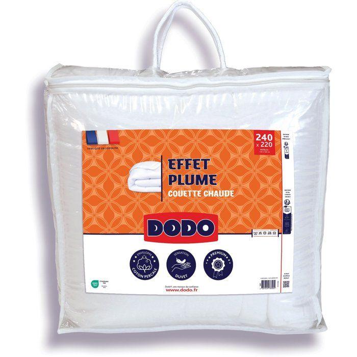 DODO - Couette chaude - Effet Plume - 220 x 240 cm - 400 g/m² - 2 personnes - 100% Polyester