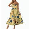 Women's Long Beach Casual Elegant Spaghetti Strap Maxi Dress Floral Low-key Flowing Bohemian Dress