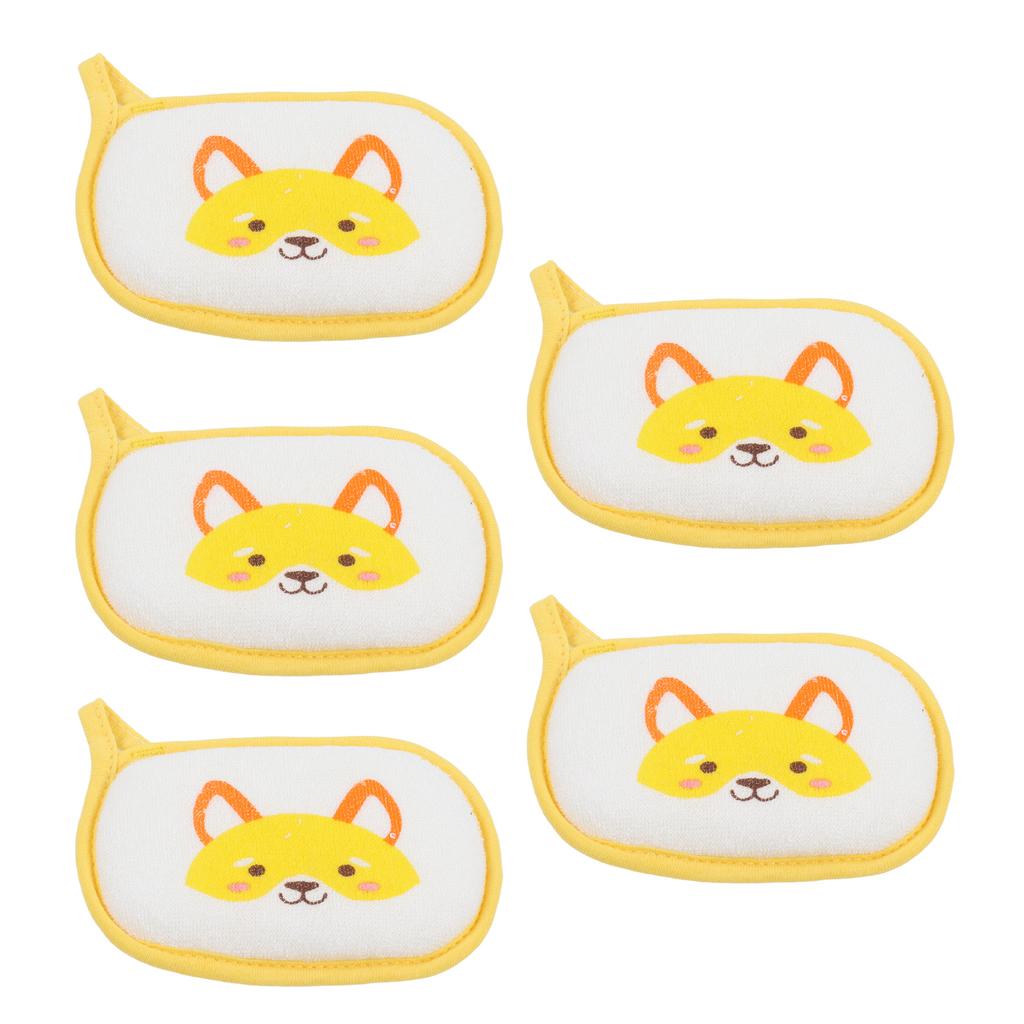 5pcs Baby Bath Brush Soft Sponge Cartoon Pattern Multipurpose Kids Bath Cotton Brush for Babies