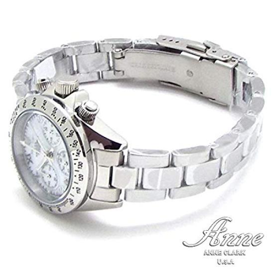 Часы Anne Clark с тахиметрическим хронографом, японским механизмом, натуральным белым циферблатом, водонепроницаемостью до 10 АТМ, Happy 7th 2P