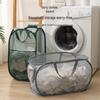 Foldable Mesh Laundry Hamper: Washable, Multifunctional Storage Basket for Clothes and Bathroom.