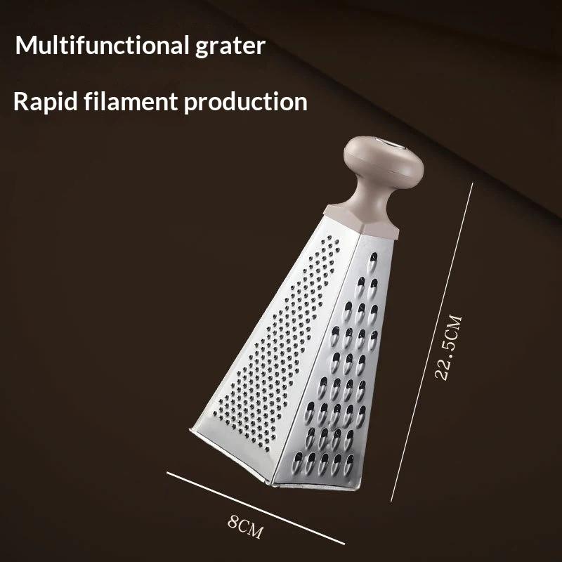 Многофункциональная овощерезка из нержавеющей стали с 4 сторонами, кухонный инструмент, коробка-терка, многоцелевая кухонная терка