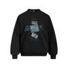 Mens Oversized Graphic Print Crewneck Sweatshirt With Side Pockets Casual Streetwear Fall