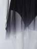 Girls Gradient Rhinestone Leotard Dress Sleeveless Keyhole Back Mesh Hem Snap Crotch Bodysuit for Figure Skating Gymnastics Stage