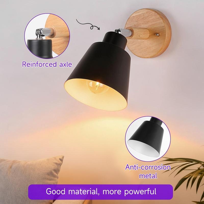 LED Wall Light E27 Bulb Replaceable 85-265V 3 Color Wall Lamp Bedside Light Living Room Bedroom Wall Sconce Decor Lighting