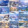 DIY Snow Scenic 5D Diamond Painting Full Round Drill Embroidery Cross Stitch Resin Landscape Home Decor Manual Art Gift