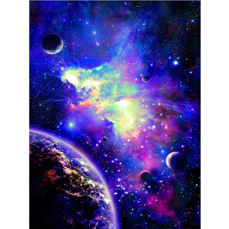 5D DIY Алмазная картина Голубое небо Вселенная Алмазная вышивка Набор для вышивки крестом Полный горный хрусталь Мозаика Домашний декор