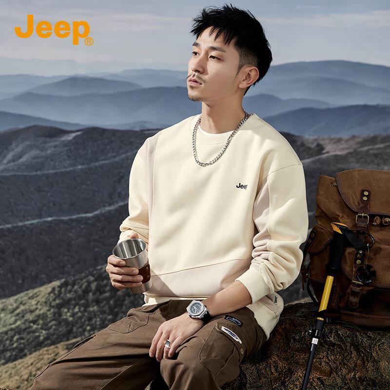 Jeep Мужская толстовка с цветовыми блоками, свободного кроя