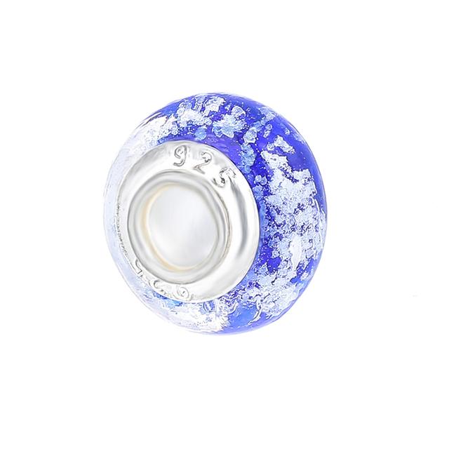 2 шт./лот, модный синий муранский кристалл, подвеска, подходит для подвесок серебряного цвета, женский браслет из бисера «сделай сам», для мужчин, изготовление ювелирных изделий