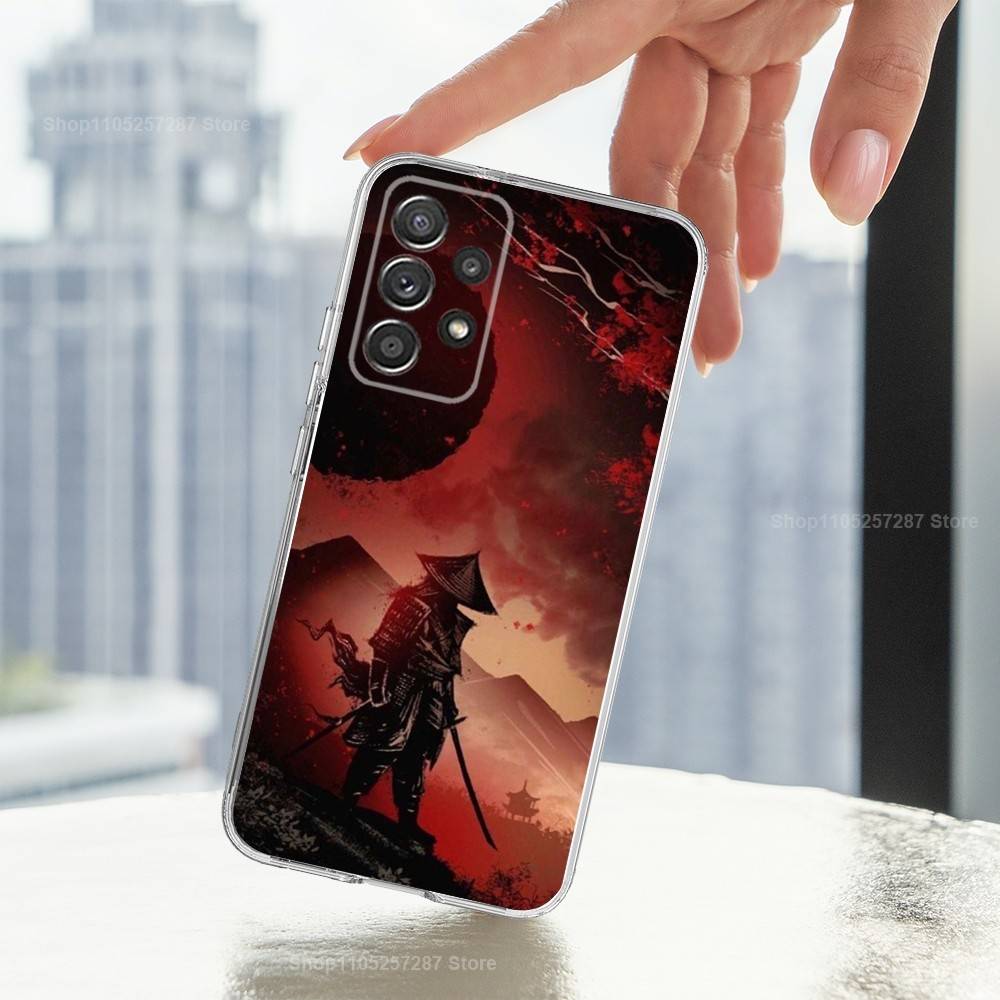 Samurai Art Bushido Case For Samsung A51,30,71,S9,Ultra,Lite,S22,10,20,FE,23,21,PIus,Transparent, Silicone