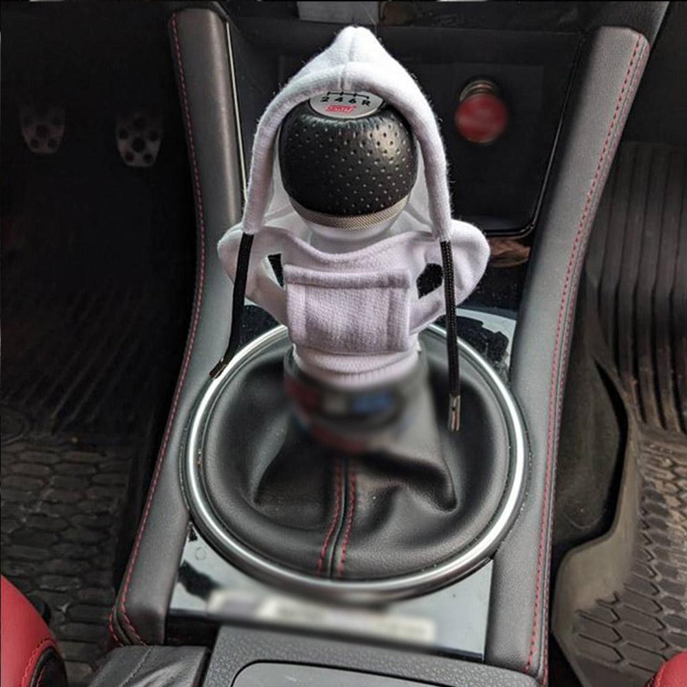 Fashion Hoodie Car Shift Knob Cover Manual Handle Gear Lever Decoration Hoodie Cover Automatic Car Interior Accessories