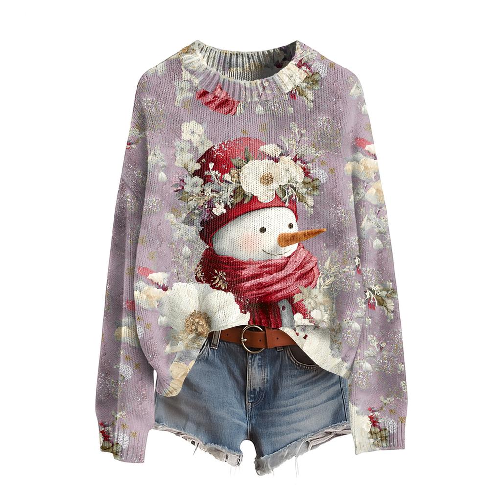 Women's Funny Women's Christmas Sweater R-Neck Christmas Jumper Christmas Outfit Ugly Sweatshirt Christmas Costume