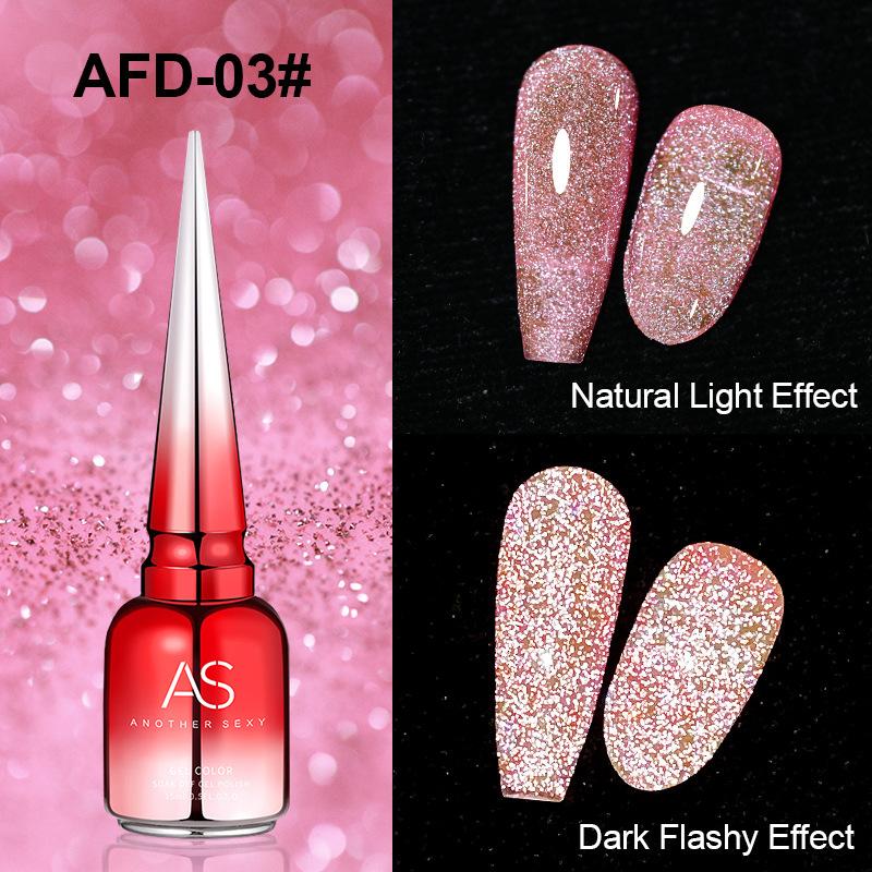 Explosive Fluorescent Broken Diamond Nail Polish Glue Colorful Reflective Bouncy Nail Polish Glue for Nail Salons Phototherapy Glue
