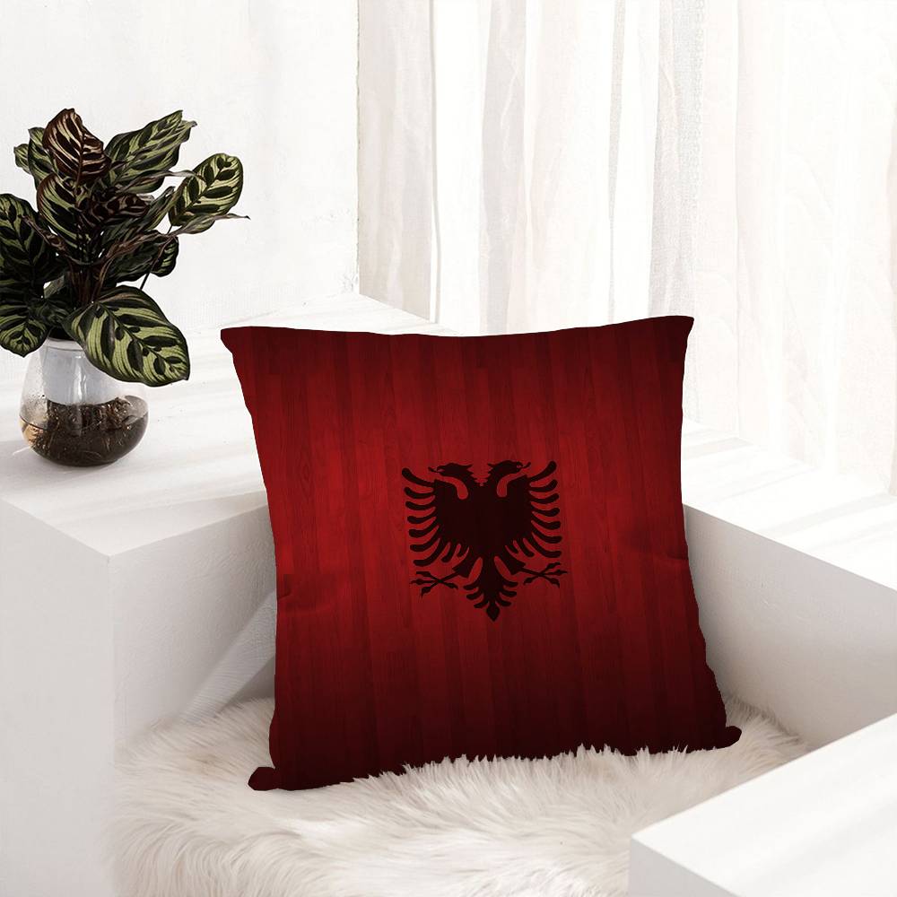 A-Albania Flag Cushion Cover Car Throw Pillow Case For Sofa Car Christmas Gift 40X40Cm 45X45Cm