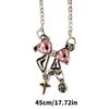Elegant Pink Bowknot Necklace Women Fashion Jewelry Alloy Texture Elegant Women Necklace Suitable for Comfortable Wear