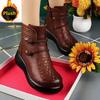 Женские ботильоны на платформе Осень-Зима Ретро Мамины туфли Этнические Теплые Плюшевые Удобные Мягкая подошва Водонепроницаемая Женская обувь Боты