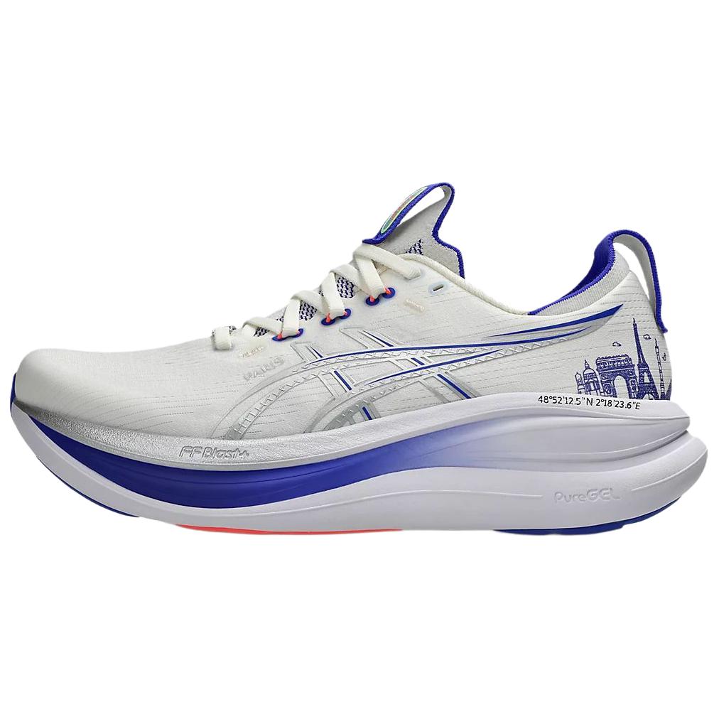 Asics Кроссовки для бега GEL NIMBUS 28 Унисекс Белый Синий 1013A208-100
