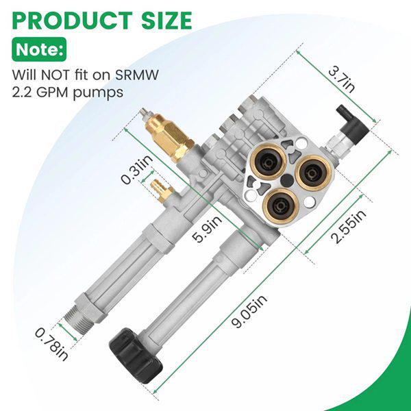 AR43361: Compatible with Troy-Bilt SRMW2.3G28 High-Pressure Washer Pump Head Assembly