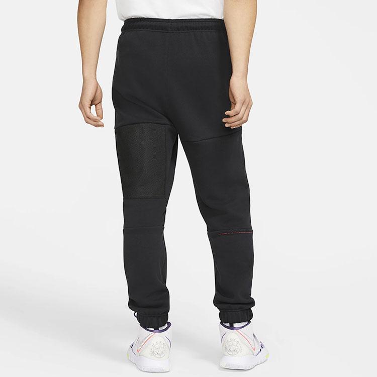 Nike Спортивные тренировочные баскетбольные штаны с флисовой подкладкой, однотонные, мужские, черные CK6664-010