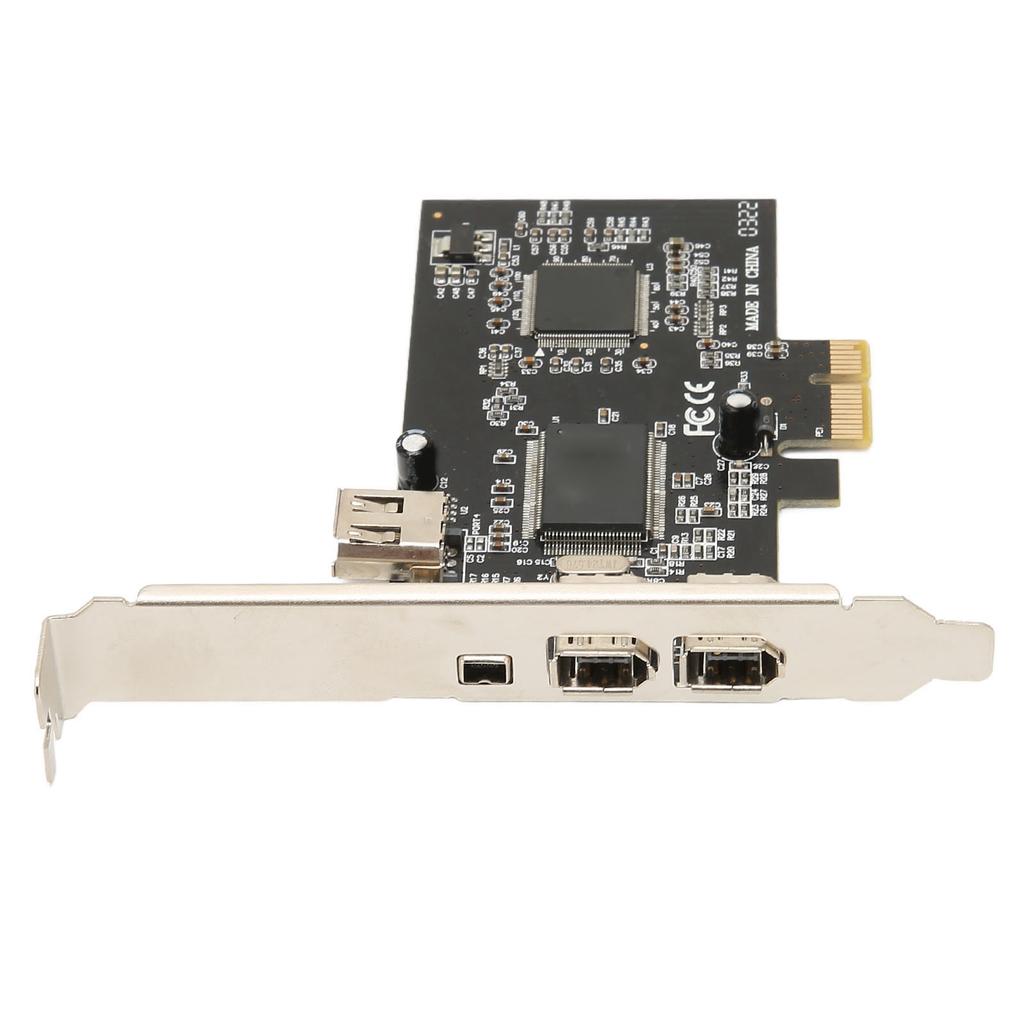 PCIE X1 To IEEE 1394A Riser Card Adapter Full Duplex Channel 3 External 1394A Ports Firewire Riser