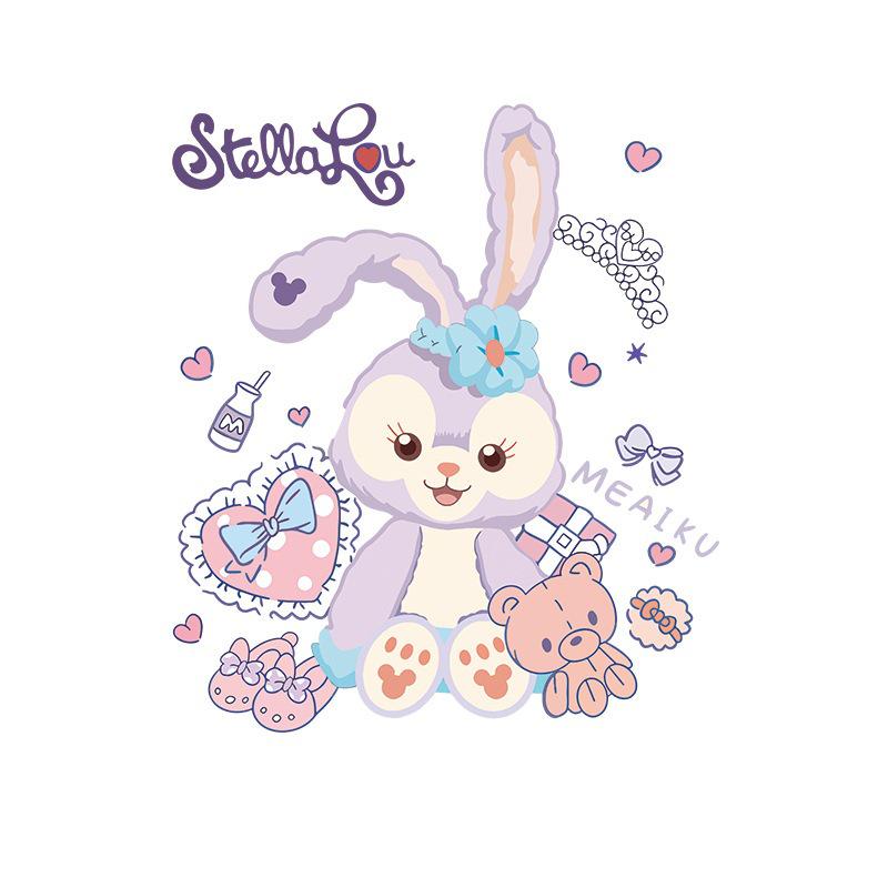 Термопереводные наклейки с героями мультфильмов Стелла Лу и светоотражающие светящиеся антисублимационные этикетки для стирки