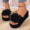 Luxury Sandals Women Designers Wedges Sandals Women Slippers Summer Beach Platform Shoes Flower Women High Heel Slippers Fashion