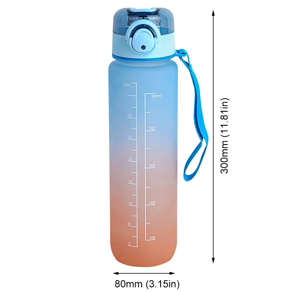 Бутылка для воды 1 л с соломинкой градиентная бутылка для питьевой воды герметичная откидная крышка