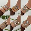 Bohemian Stone Bead Sun Bracelet for Women Vacation Jewelry Gift Spiral Design Butterfly Multi-Layer Star Pendant Ethnic Style Bracelet Woven Bangle