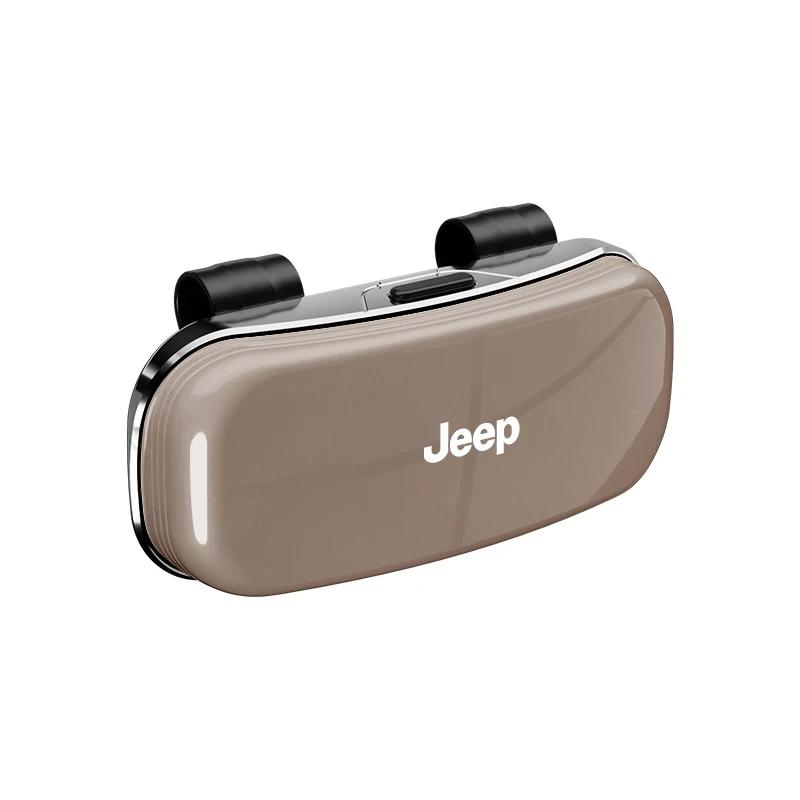 For Jeep Car Sun Visor Glasses Case Holder Protective Organizer For Jeep Grand Cherokee Wrangler JK Gladiator Compass Renegad