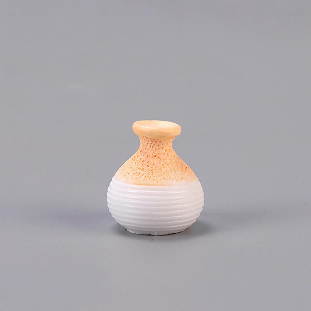 Мини-ваза Модель цветочного горшка Ваза-банка Кукольный домик ручной работы Миниатюрный декор Цветочный горшок Декор Зеленые растительные украшения Ваза-горшок