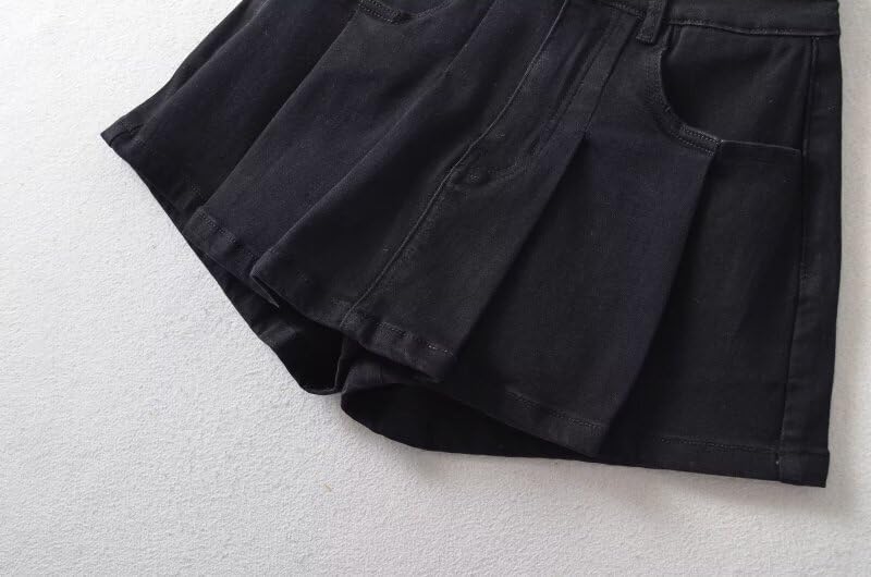 Syvent Denim Korean Mini Short Denim 12F523 Skirt, Culottes, Style, High-Waisted, Skirt, Slimming, Pants, A-Line Skirt, Stylish, Leg-Lengthening