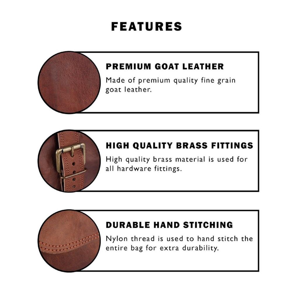 Винтажная натуральная козья коричневая кожаная дорожная сумка для багажа Duffel Weekender Night Bag