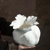 Белая керамическая ваза Принять лежачее положение Неровность Ваза для цветов Ручная работа Украшения Аксессуары для цветочной композиции