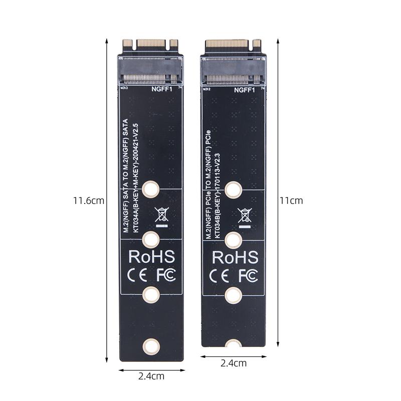 Плата-райзер M.2 NGFF NVME AHCI PCIE с разъемом M2 (B+M/M key) для тестирования и защиты SSD, male-female