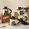 Изысканные милые керамические кружки с изображением мультяшного кота для домашнего завтрака, пары, молочные чашки, высококачественные офисные кофейные чашки, подарки на день рождения