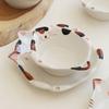Cartoon Cat Ceramic Plate Cute Cat Shaped Dining Plate Irregular Salad Bowl Japanese Tableware Main Course Decoration Plate