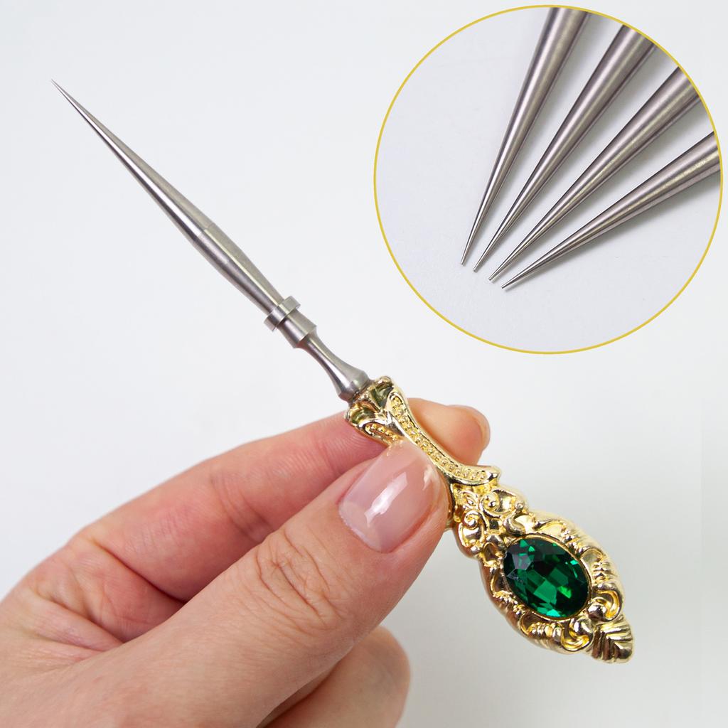 Винтажный инструмент шило для шитья с металлической ручкой, эргономичная рукоятка, инструмент шило для кожи для проекта по изготовлению изделий из кожи и ткани