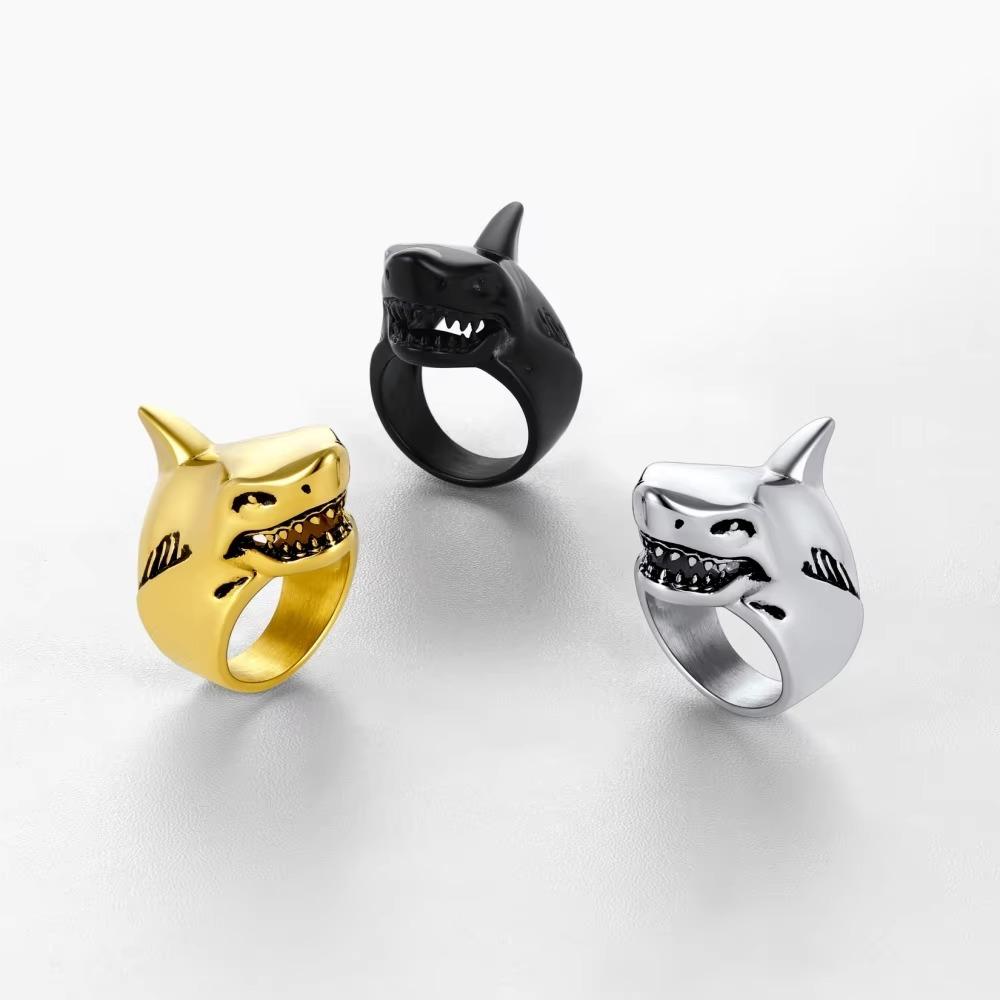 U7 Кольца из нержавеющей стали для мужчин, большие, с подвесками в виде птицы, козы, осьминога, акулы, змеи, кости, размеры 7-14, рок, панк, животные, череп, ювелирные изделия