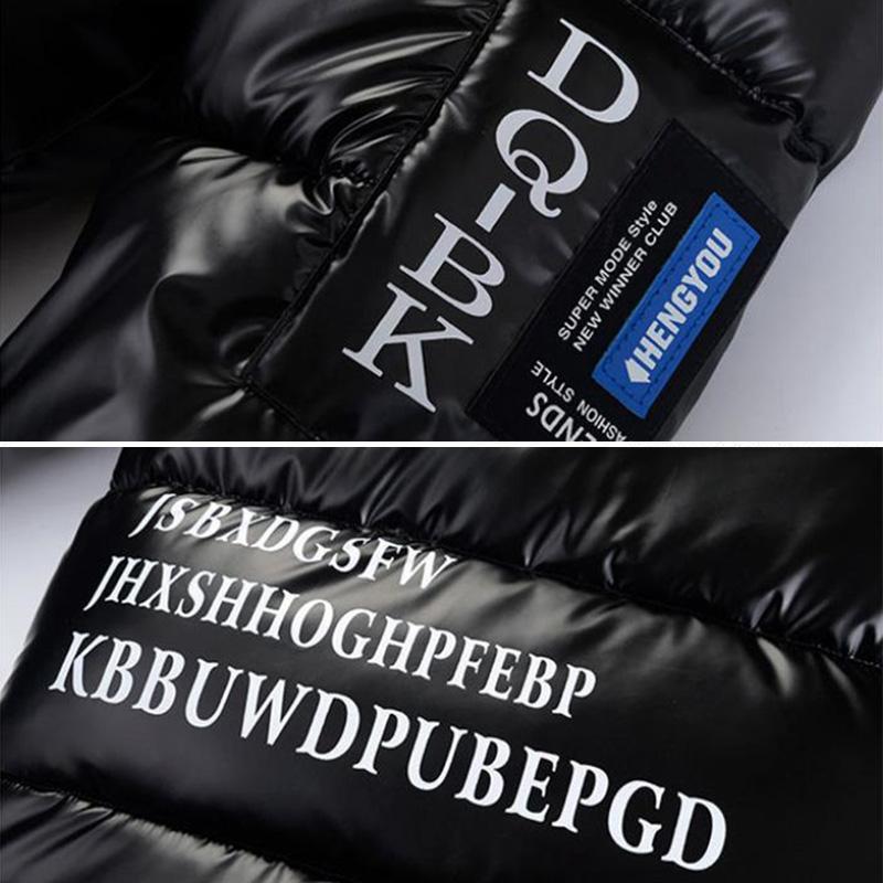 Мужская пуховая куртка с воротником-стойкой, короткая зимняя плюс бархатная толстая теплая хлопковая куртка, мужская свободная повседневная универсальная куртка на молнии с верхними буквами