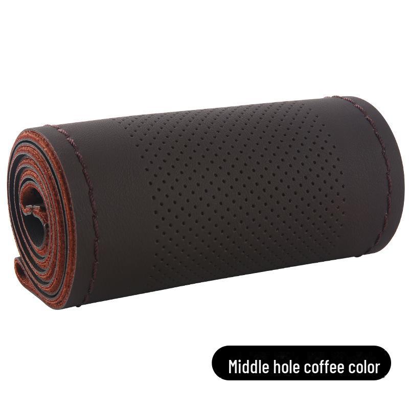 Высокоэластичный кожаный чехол на руль, сшитый вручную, универсальный, на все сезоны