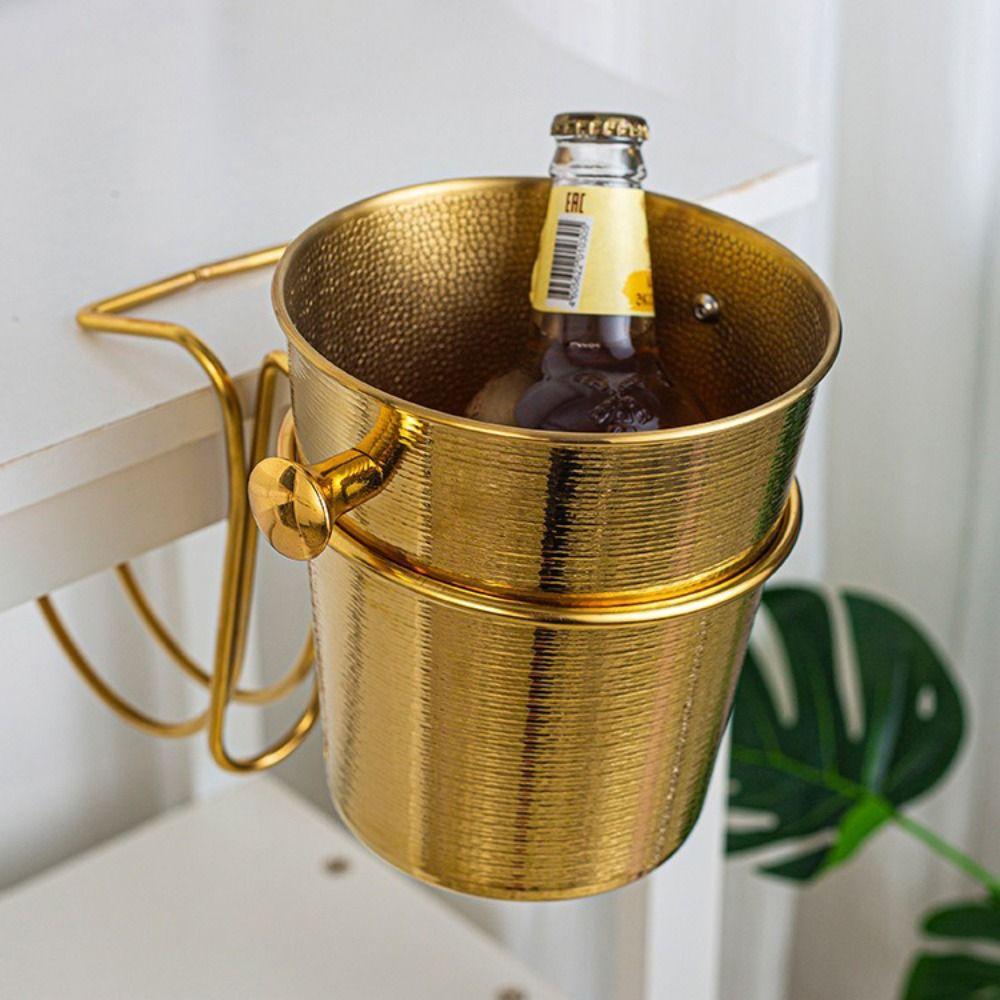 Sturdy Cooler Stand Rack Gold/Silver Beer Barrel Rack Versatile Ice Bucket Stand Cooking Events