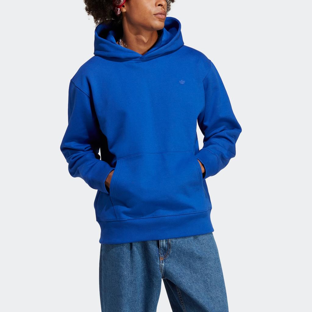 Adidas Originals Trefoil Plain Logo Embroidery Hoodie Men Hoodie Fluorescent-Blue IC4997