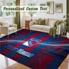 Crystal Velvet Square Rug Custom NameNew York Rangers Pattern Non Slip Home Floor Decor Rug