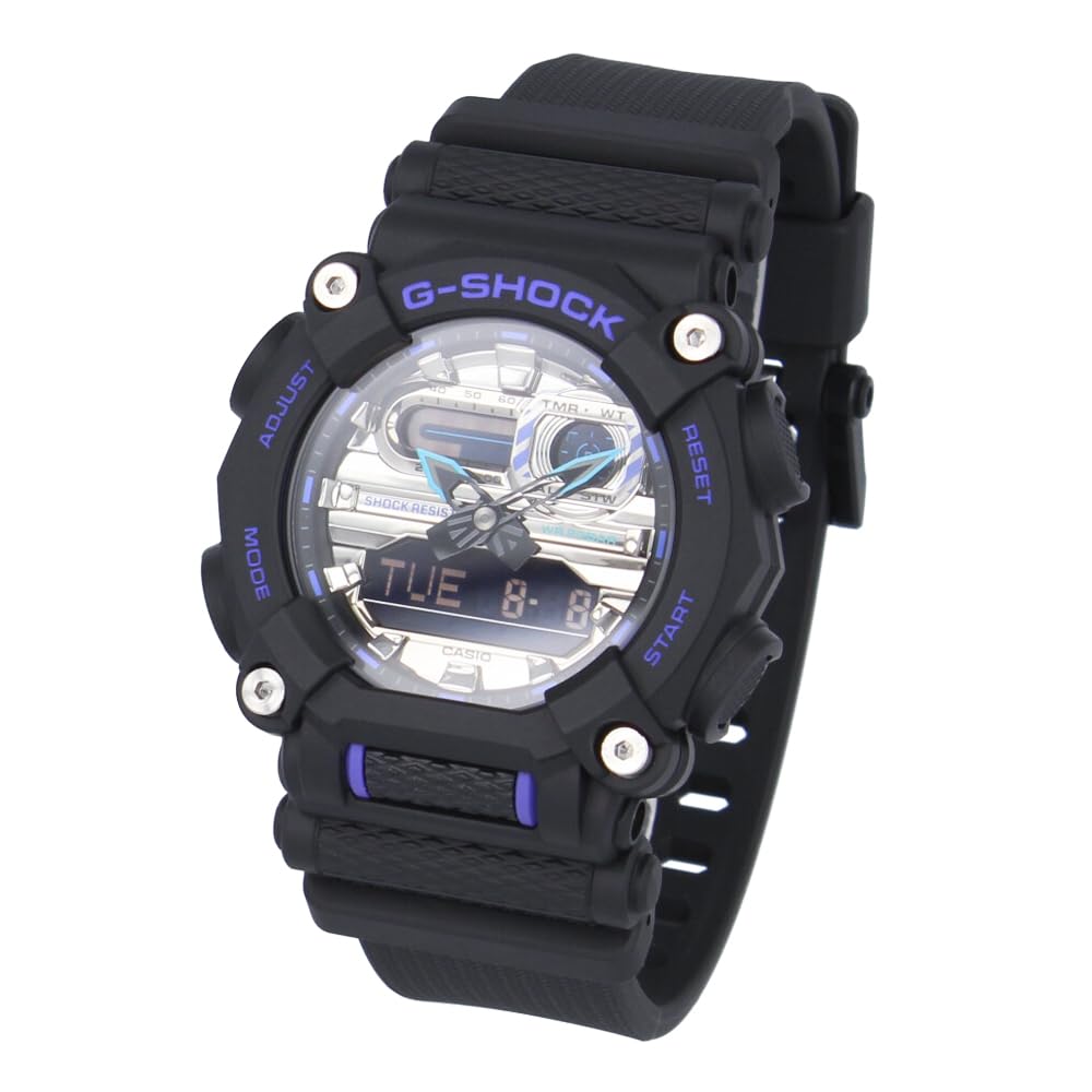 Casio Series Waterproof Quartz G-Shock GA-900 Men's Watch, Analog-Digi, Black/Silver, GA-900AS-1A